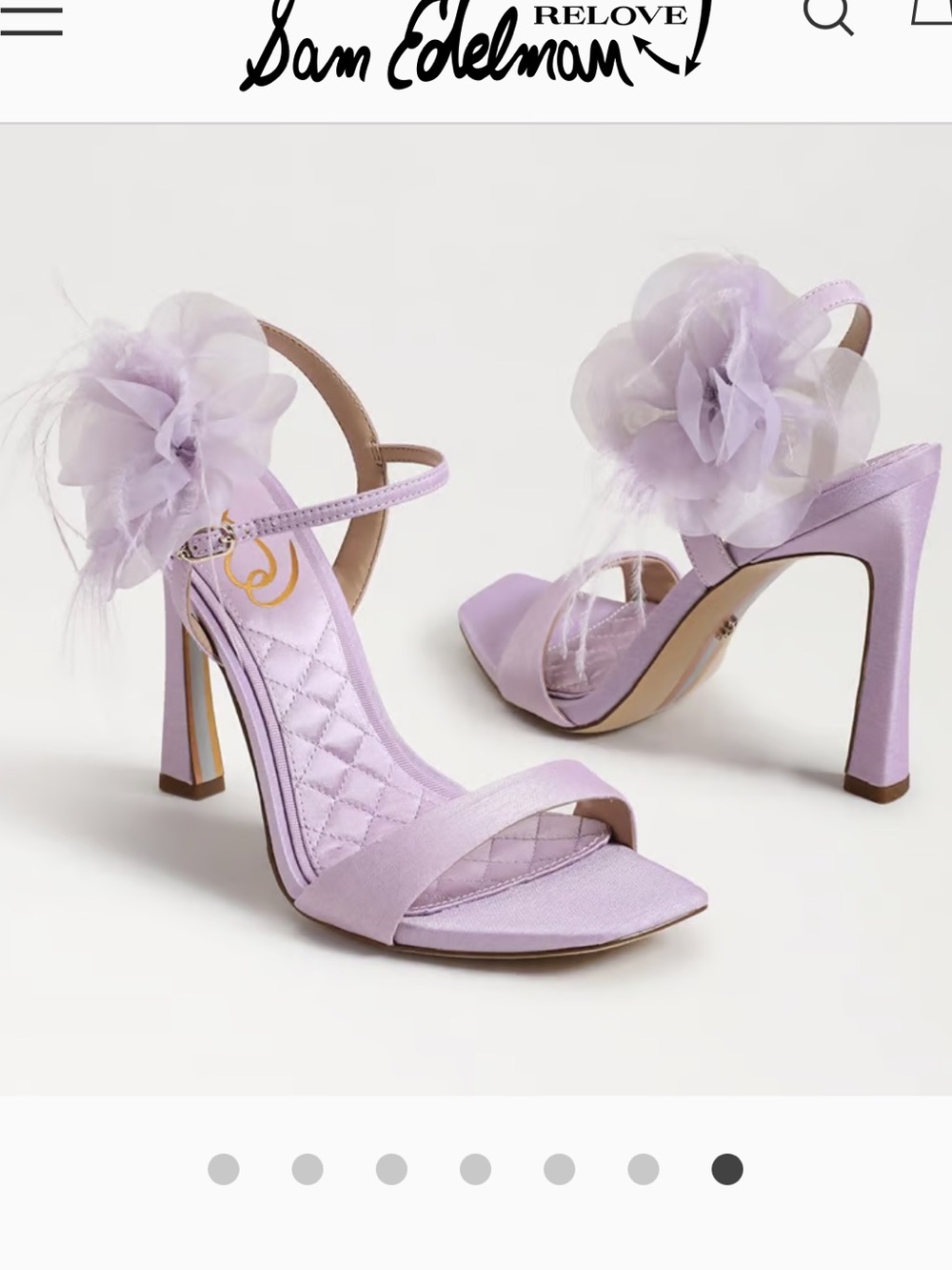Sam Edelman 8.5 LEANA FLOWER STRAP DRESS SANDAL lilac